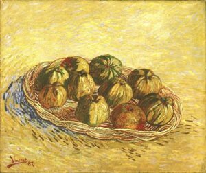 Still Life with Basket of Apples by Vincent van Gogh, hand-painted oil painting reproduction