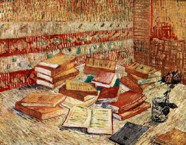 Still Life with French Novels and a Rose by Vincent van Gogh, hand-painted oil painting reproduction