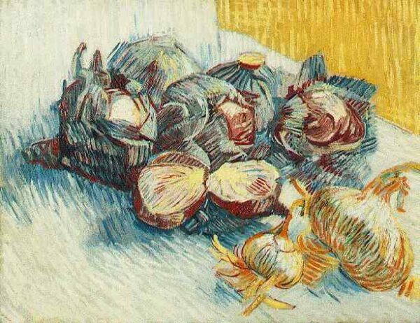 Still Life with Red Cabbages and Onions by Vincent van Gogh, hand-painted oil painting reproduction