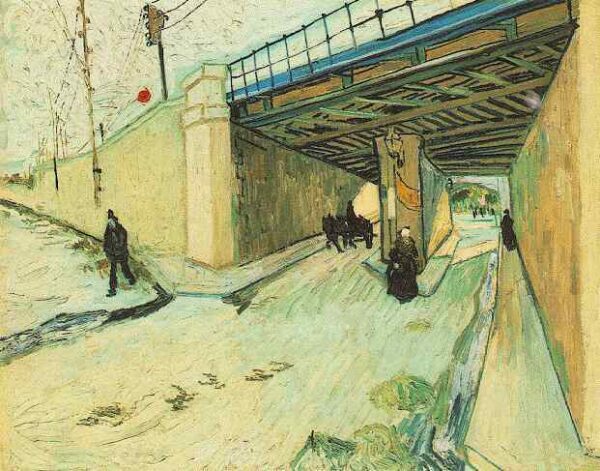 The Arles Railway Bridge over Avenue Montmajour by Vincent van Gogh, hand-painted oil painting reproduction