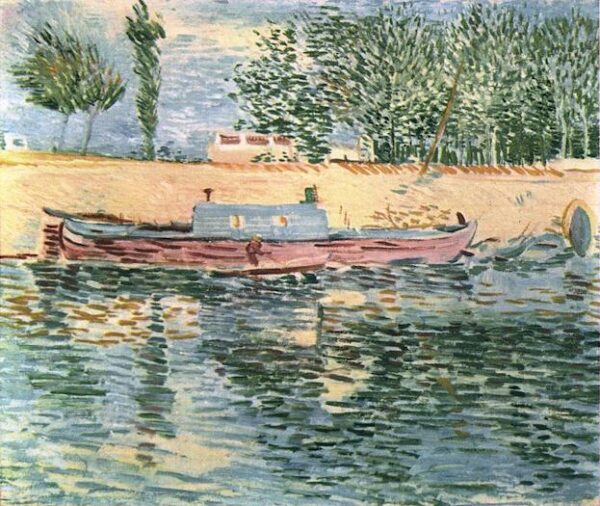 The Banks of the Seine with Boats by Vincent van Gogh, hand-painted oil painting reproduction