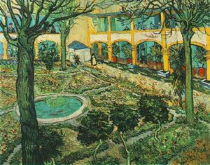 The Courtyard of the Hospital at Arles by Vincent van Gogh, hand-painted oil painting reproduction