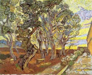 The Garden of Saint Paul Hospital W by Vincent van Gogh, hand-painted oil painting reproduction