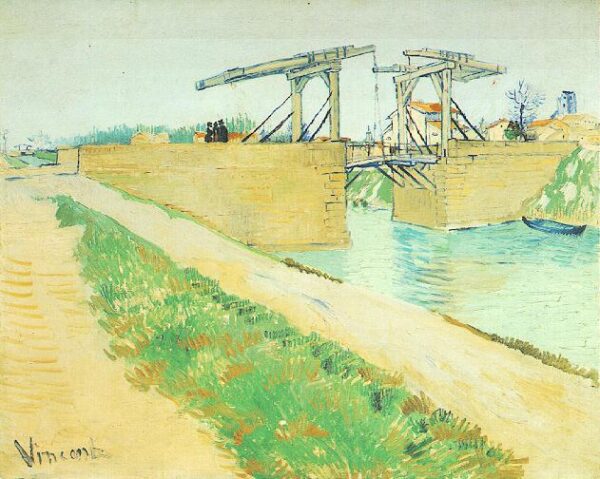 The Langlois Bridge at Arles with Road Alongside the Canal by Vincent van Gogh, hand-painted oil painting reproduction