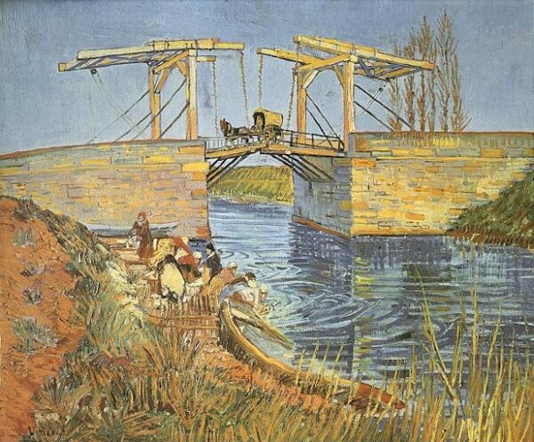 The Langlois Bridge at Arles Blue by Vincent van Gogh, hand-painted oil painting reproduction