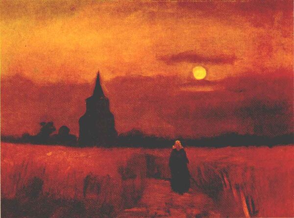 The Old Tower in the Fields by Vincent van Gogh, hand-painted oil painting reproduction