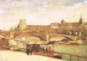 The Pont du Carrousel and the Louvre by Vincent van Gogh, hand-painted oil painting reproduction