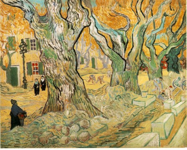 The Road Menders Yellow by Vincent van Gogh, hand-painted oil painting reproduction