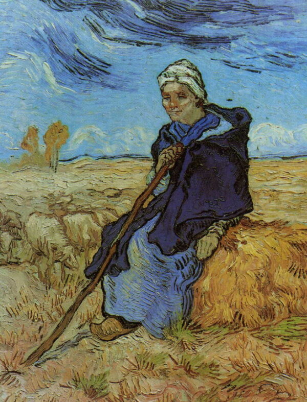 The Shepherdess After Millet by Vincent van Gogh, hand-painted oil painting reproduction
