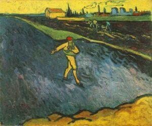 The Sower Outskirts of Arles in the Background by Vincent van Gogh, hand-painted oil painting reproduction