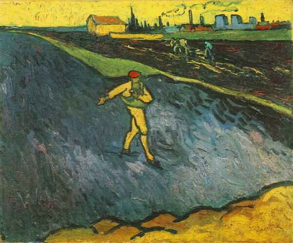 The Sower Outskirts of Arles in the Background by Vincent van Gogh, hand-painted oil reproduction