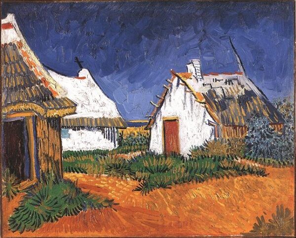 Three White Cottages in Saintes Maries by Vincent van Gogh, hand-painted oil painting reproduction