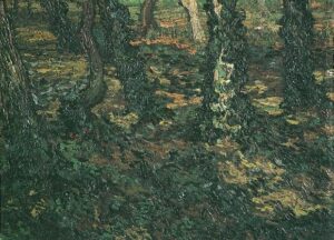 Tree Trunks with Ivy Black by Vincent van Gogh, hand-painted oil painting reproduction