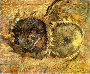 Two Cut Sunflowers Yellow by Vincent van Gogh, hand-painted oil painting reproduction