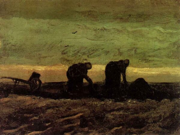 Two Women in the Moor by Vincent van Gogh, hand-painted oil painting reproduction