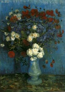 Vase with Cornflowers and Poppies by Vincent van Gogh, hand-painted oil painting reproduction