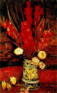 Vase with Dark Red Gladioli by Vincent van Gogh