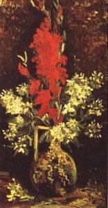 Vase with Gladioli and Carnations Red by Vincent van Gogh, hand-painted oil painting reproduction