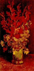 Vase with Gladioli and Carnations by Vincent van Gogh, hand-painted oil painting reproduction