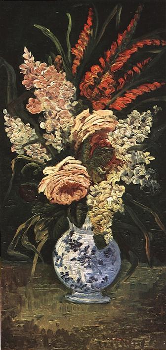 Vase with Gladioli and Lilac by Vincent van Gogh, hand-painted oil reproduction