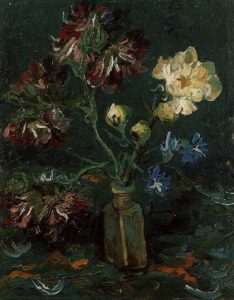 Vase with Myosotis and Peonies by Vincent van Gogh, hand-painted oil painting reproduction