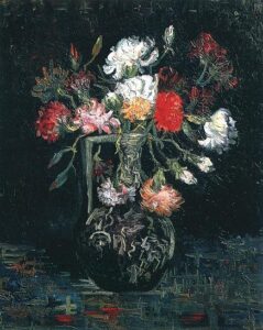 Vase with White and Red Carnations by Vincent van Gogh, hand-painted oil painting reproduction