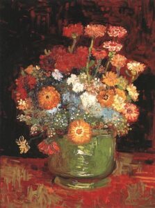 Vase with Zinnias by Vincent van Gogh, hand-painted oil painting reproduction