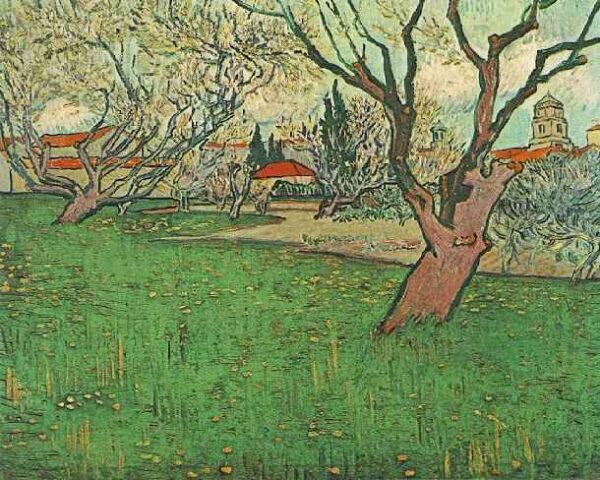 View of Arles with Trees in Blossom by Vincent van Gogh, hand-painted oil painting reproduction