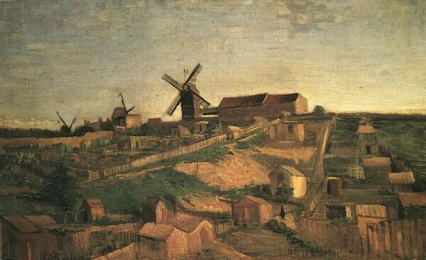View of Montmartre with Windmills by Vincent van Gogh, hand-painted oil painting reproduction