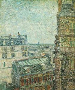 View of Paris from Vincents Room in the Rue Lepic by Vincent van Gogh, hand-painted oil painting reproduction