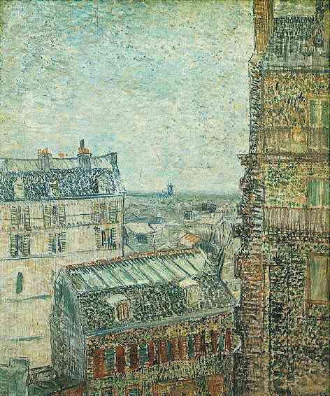 View of Paris from Vincents Room in the Rue Lepic by Vincent van Gogh, hand-painted oil reproduction