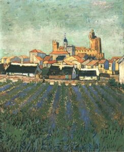 View of Saintes Maries by Vincent van Gogh, hand-painted oil painting reproduction