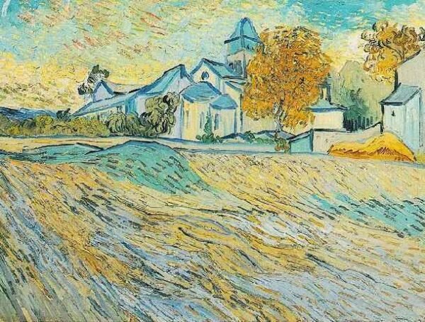 View of the Church of Saint Paul de Mausole by Vincent van Gogh, hand-painted oil painting reproduction