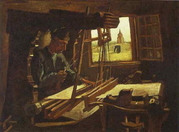 Weaver Near an Open Window by Vincent van Gogh, hand-painted oil painting reproduction