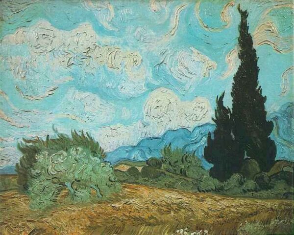 Wheat Field with Cypresses Blue by Vincent van Gogh, hand-painted oil painting reproduction