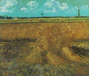 Wheat Field with Sheaves by Vincent van Gogh, hand-painted oil painting reproduction