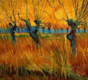 Willows at Sunset by Vincent van Gogh, hand-painted oil painting reproduction