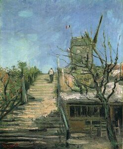 Windmill on Montmartre by Vincent van Gogh, hand-painted oil painting reproduction