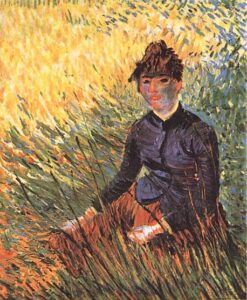 Woman Sitting in the Grass by Vincent van Gogh, hand-painted oil painting reproduction