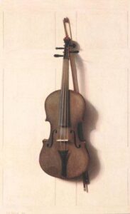 Violin and Bow 1889 by Jefferson David Chalfant, hand-painted oil painting reproduction