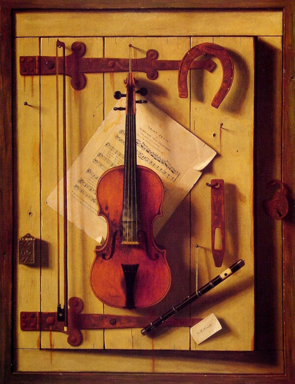 Violin and Music by William Michael Harnett, hand-painted oil painting reproduction