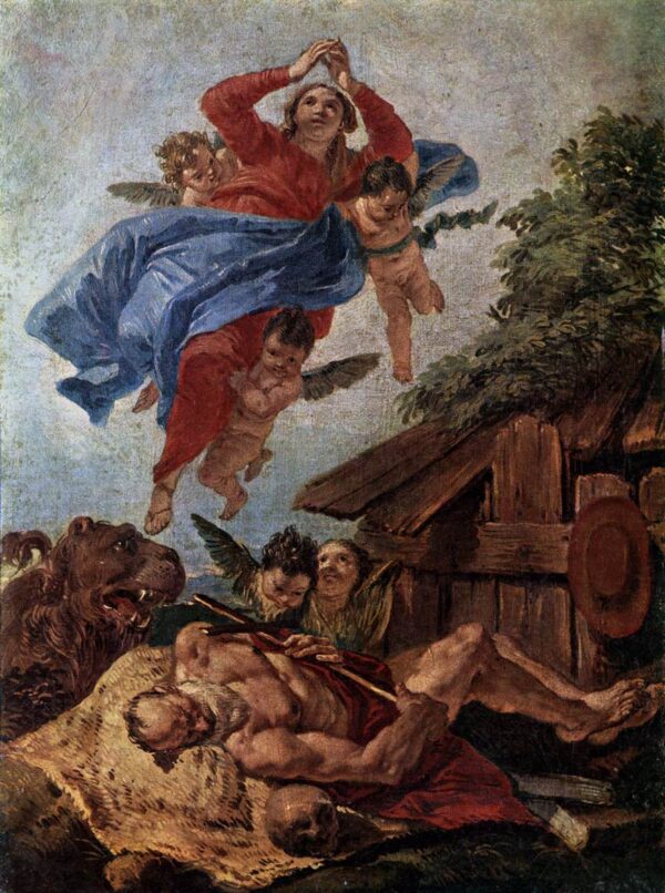 Saint Jerome’s Vision of the Virgin by Francesco Fontebasso, hand-painted oil painting reproduction