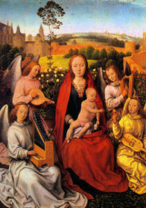 Virgin and Child with Musician Angels by Hans Memling, hand-painted oil painting reproduction