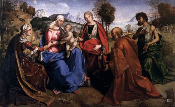 Virgin and Child with Saints by Boccaccio Boccaccino, hand-painted oil painting reproduction