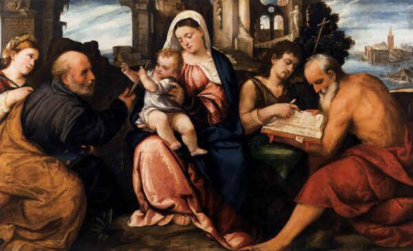 Virgin and Child with Saints by Bonifacio Veronese, hand-painted oil painting reproduction