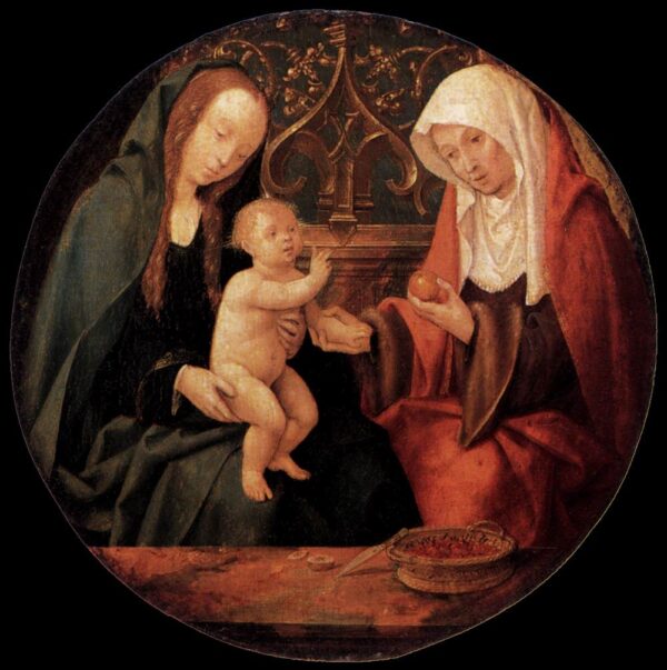 Virgin and Child with St Anne by Cornelis Engelbrechtsz, hand-painted oil painting reproduction