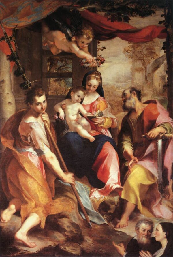 Virgin and Child with Sts Simon and Jude by Federico Fiori Barocci, hand-painted oil painting reproduction
