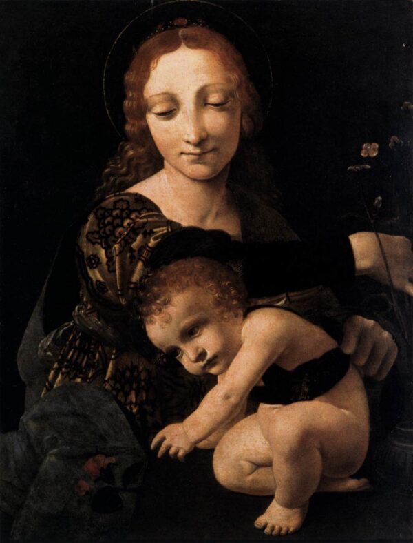 Virgin and Child with a Flower Vase by Giovanni Boltraffio, hand-painted oil painting reproduction