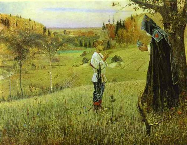 Vision To Youth Bartholomew by Mikhail Nesterov, hand-painted oil painting reproduction
