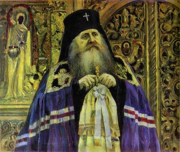 Archbishop, Portrait of Antoniy Volynskiy by Mikhail Nesterov, hand-painted oil painting reproduction
